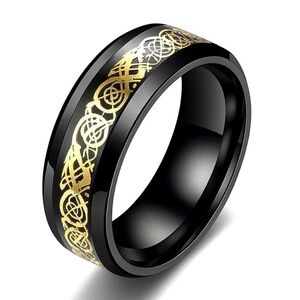 Black Gold Celtic Knot Ring | Stainless Steel Band Unisex Celtic Ring